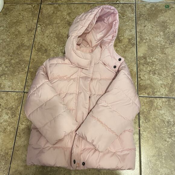 GAP Kids Baby Pink ColdControl Max Puffer Jacket Girls Size Small - Picture 1 of 7
